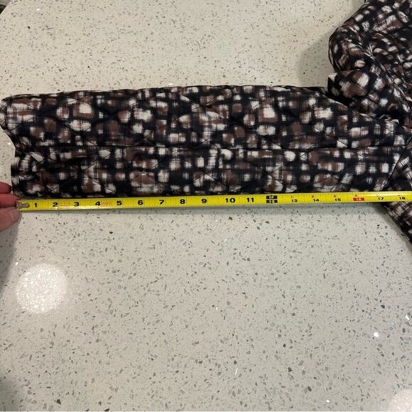 Like New NORTHERN REFLECTIONS Brown Black White Patterned Zipper Puffer Jacket - Picture 5 of 14